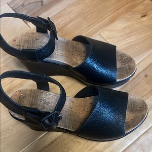 Kork-Ease Black Leather Sandals